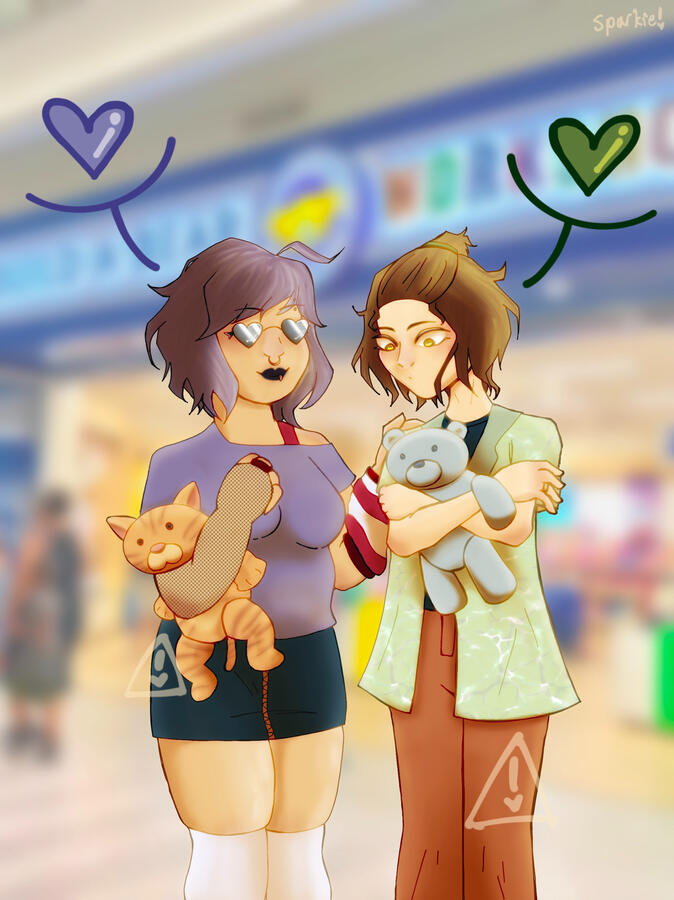 "Nagatsuka and Ose at Build-a-Bear Workshop."