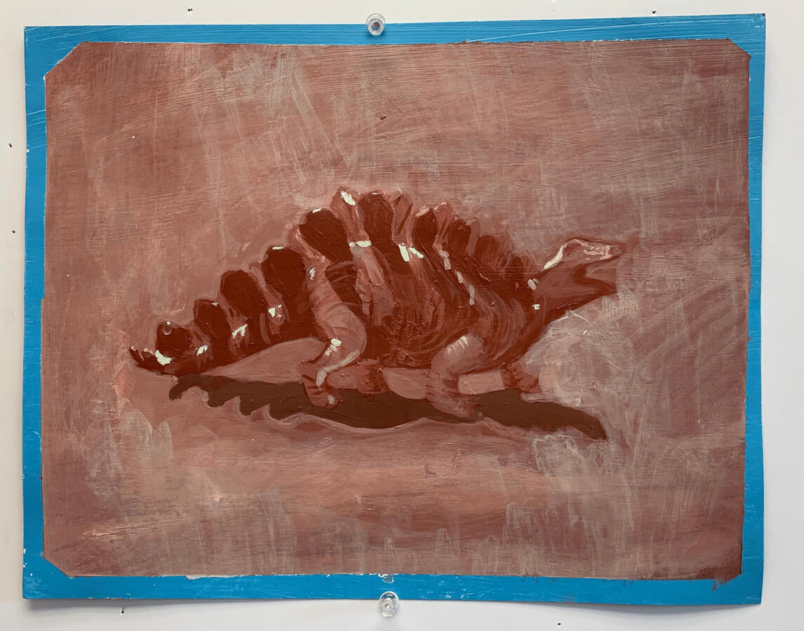 "Plastic Dino Study in Red"